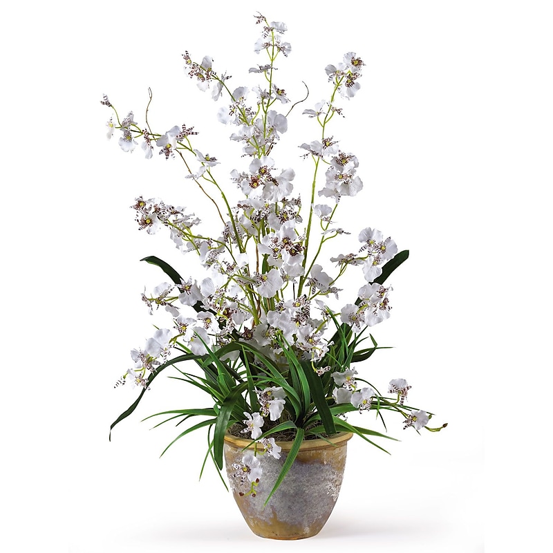 Nearly Natural 1005-WH Dancing Lady Floral Arrangements, White image 1