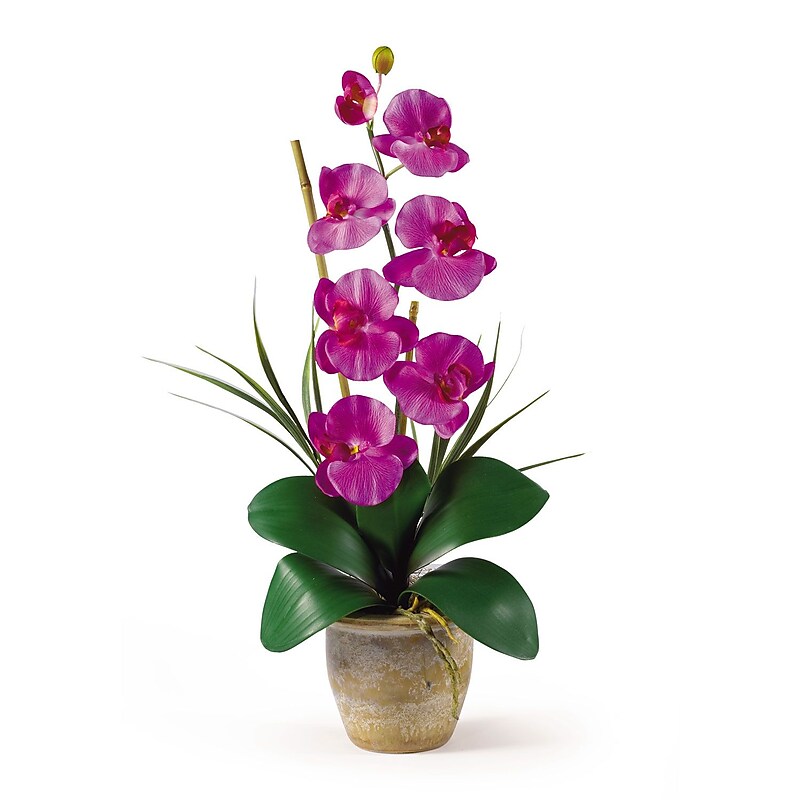 Nearly Natural 1016-OR Phalaenopsis Floral Arrangements, Orchid image 1