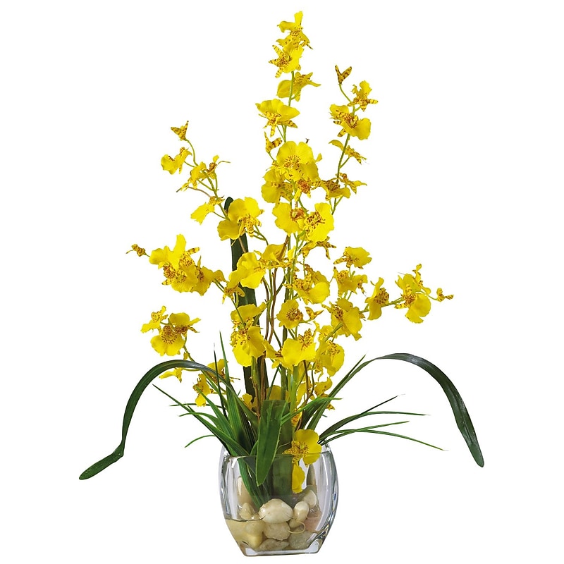 Nearly Natural 1119-YL Dancing Lady Floral Arrangements, Yellow image 1