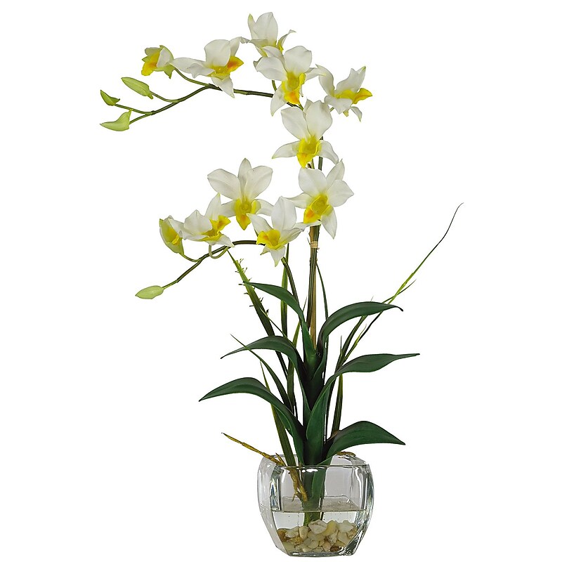 Nearly Natural 1135-CR Dendrobium Floral Arrangements, Cream image 1