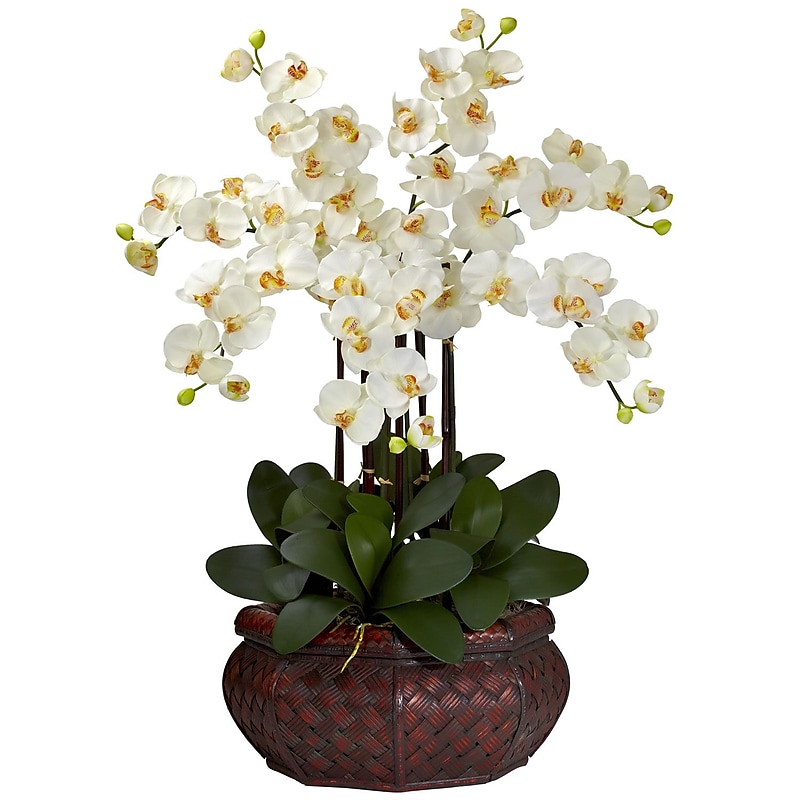 Nearly Natural 1201-CR Large Phalaenopsis Floral Arrangements, Cream image 1
