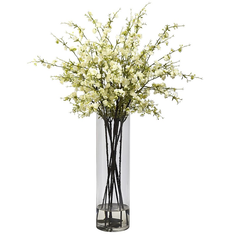 Nearly Natural 1316-WH Giant Cherry Blossom Floral Arrangements, White image 1