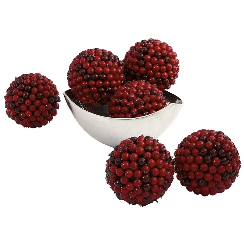 Nearly Natural 4812-S6 5" Red Berry Ball Set of 6 image 1