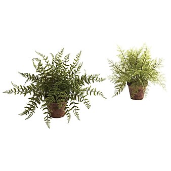 Nearly Natural 4826 Fern Set of 2 Plant in Planter