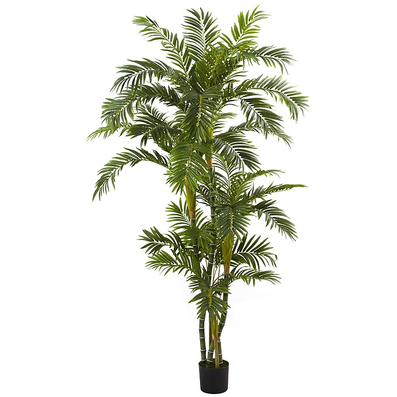 Nearly Natural 5348 6' Curvy Parlor Palm Tree in Pot image 1
