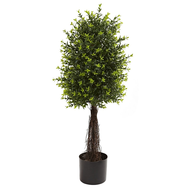 Nearly Natural 5413 35" Ixora Topiary UV Resistant Plant in Pot image 1