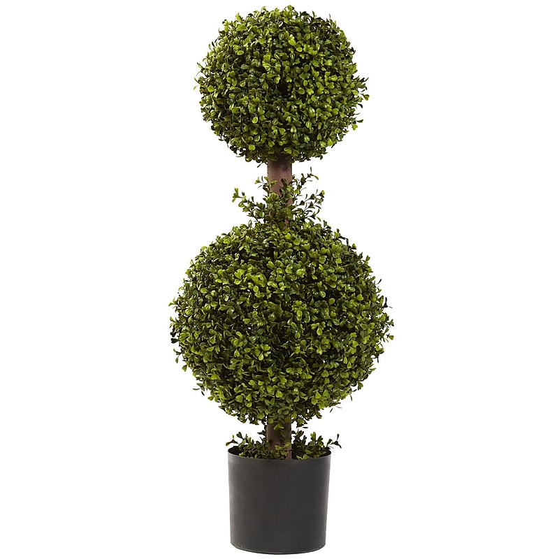 Nearly Natural 5920 35" Double Boxwood Topiary Plant in Pot image 1