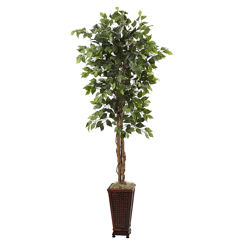 Nearly Natural 5925 Ficus Plant in Planter image 1