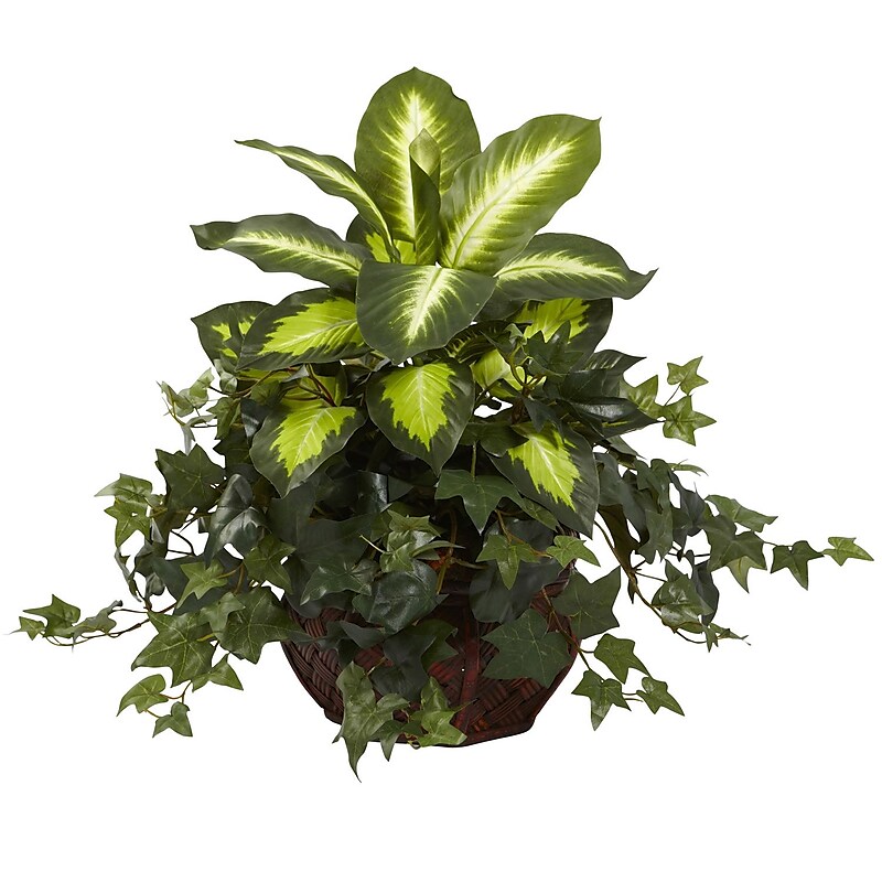 Nearly Natural 6732 Dieffenbachia Plant in Planter image 1