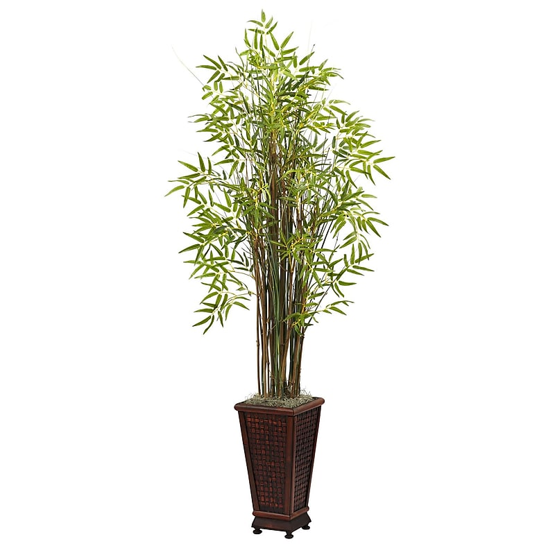 Nearly Natural 6746 Grass Bamboo Floor Plant in Decorative Vase image 1