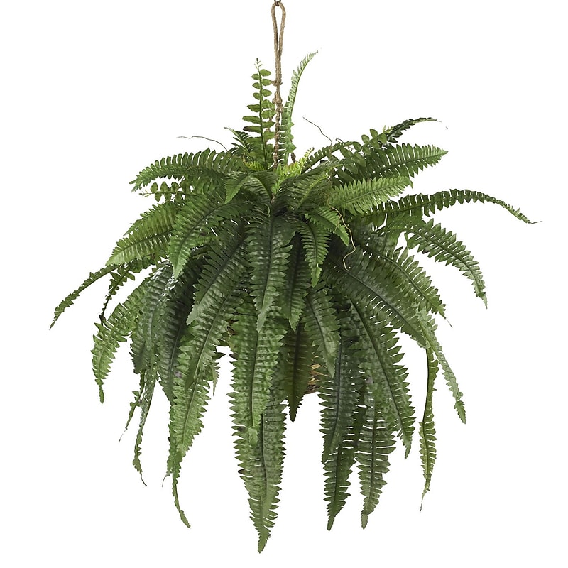 Nearly Natural 6774 Large Boston Fern Hanging Plant in Basket image 1