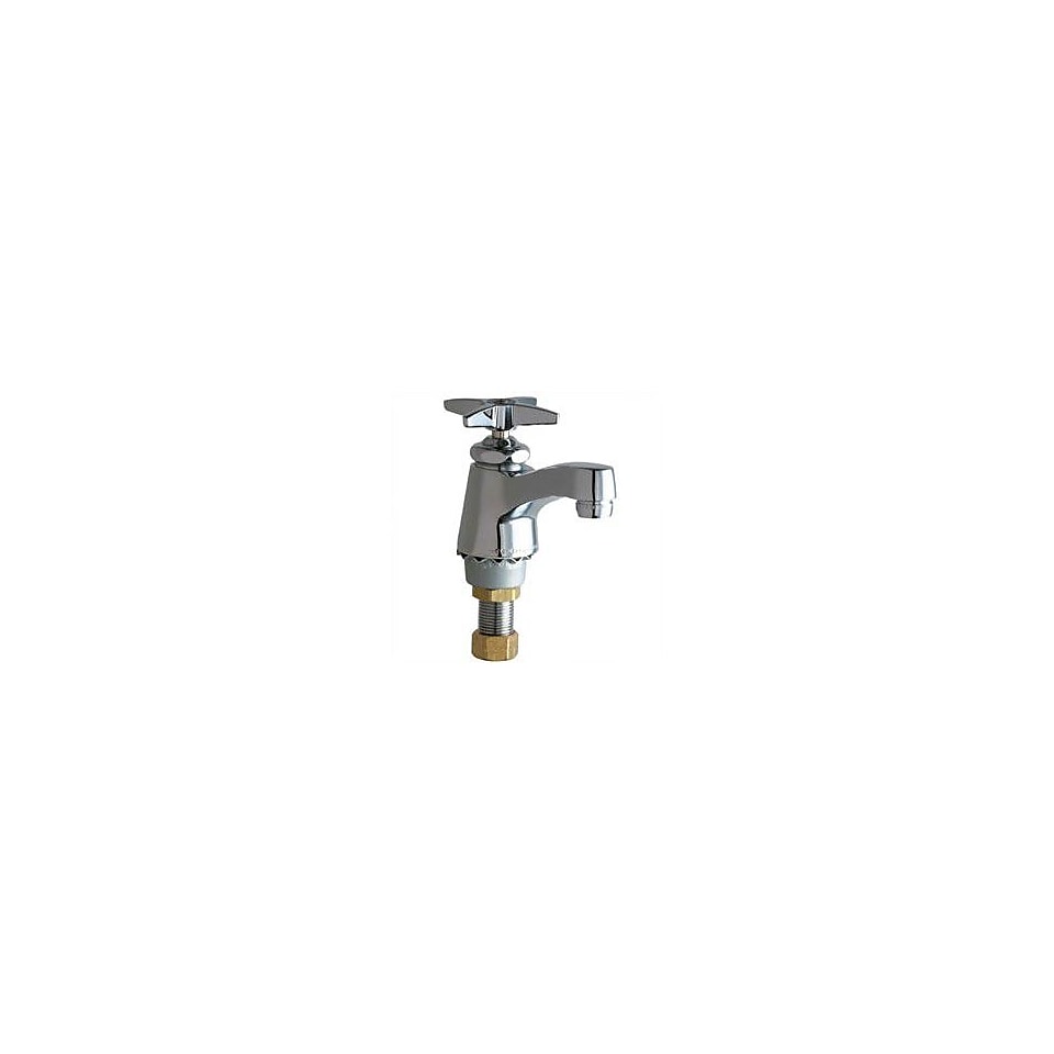 Chicago Faucets Singgle Hole Cold Water Bathroom Faucet w/ Single Cross Handle