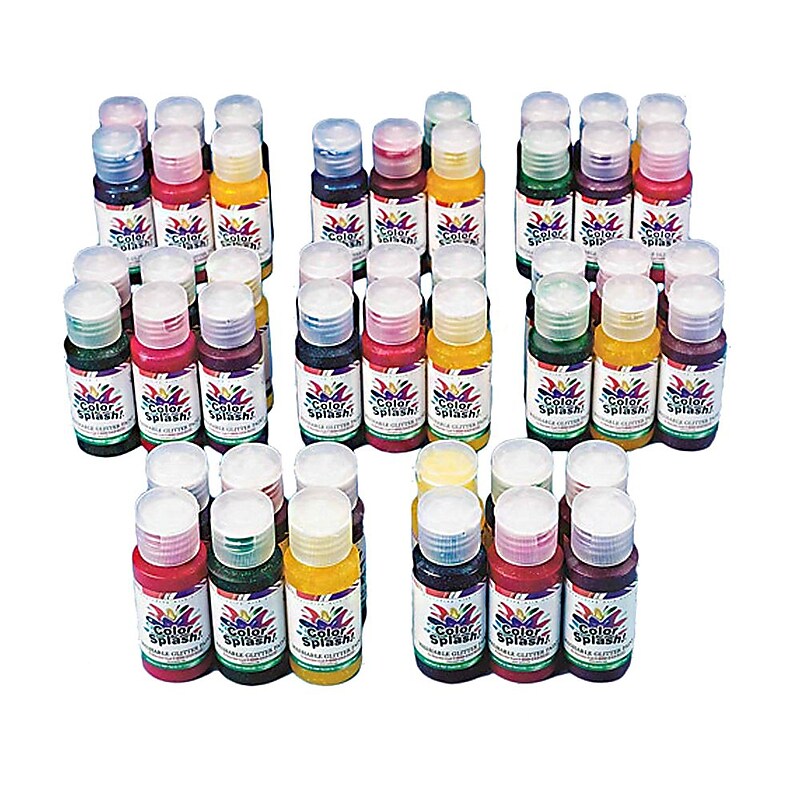 Color Splash® 1 oz. Washable Glitter Paint, Assorted Colors image 1