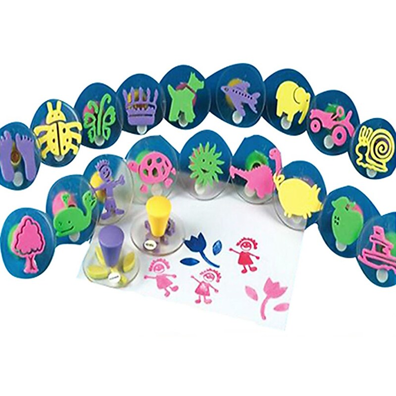 S&S AS613 Multicolor Squishers Foam Stamps, 2.25" x 2.75", 20/Pack image 1