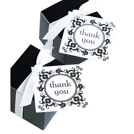 Shop Staples For HBH Flourish Frame Thank You Favor Cards White Black