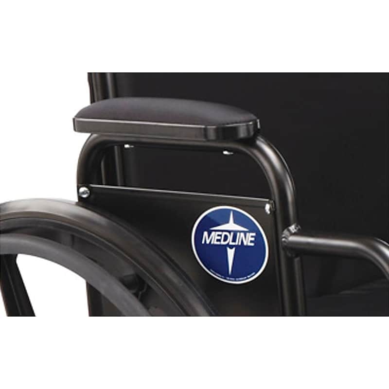 Medline Desk Length Armrest Pad, Black, Non Bariatric, Recliner K3 and K4 Wheelchair Compatible (WCA806915NYL) image 1