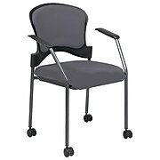 Office Star Proline II® Fabric Rolling Guest Chair, Gray
