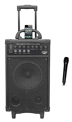 PYLE PWMA860I - Wireless and Portable PA Speaker Sound System with 30-Pin iPod/iPhone Dock, Built-in Rechargeable Battery, Wireless Microphone, 500 Watt