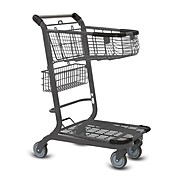 EXpress3500 Convenience Shopping Cart, Metallic Gray