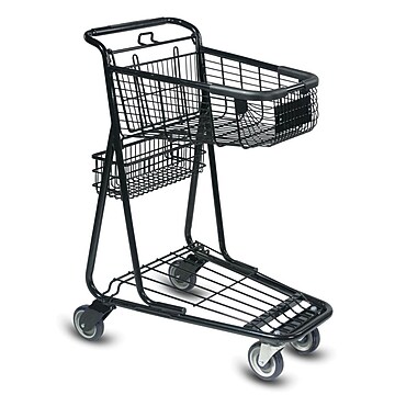 Versacart Traditional Plastic Shopping Cart, Dark Green, 72 liters