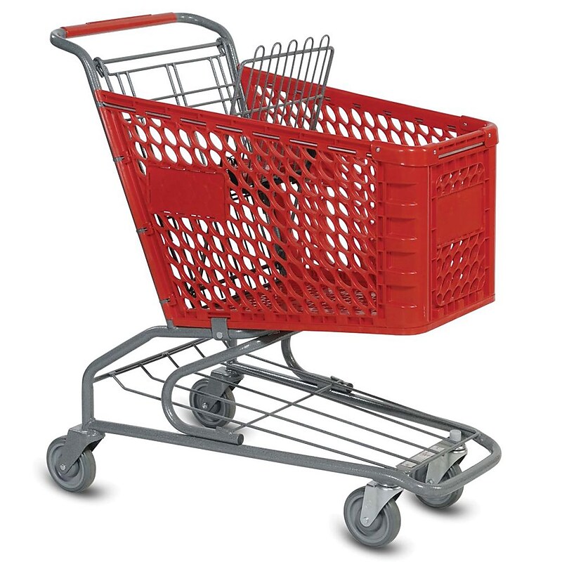 Versacart V-Series Traditional Shopping Cart, Small, Red (103-072 RED) image 1
