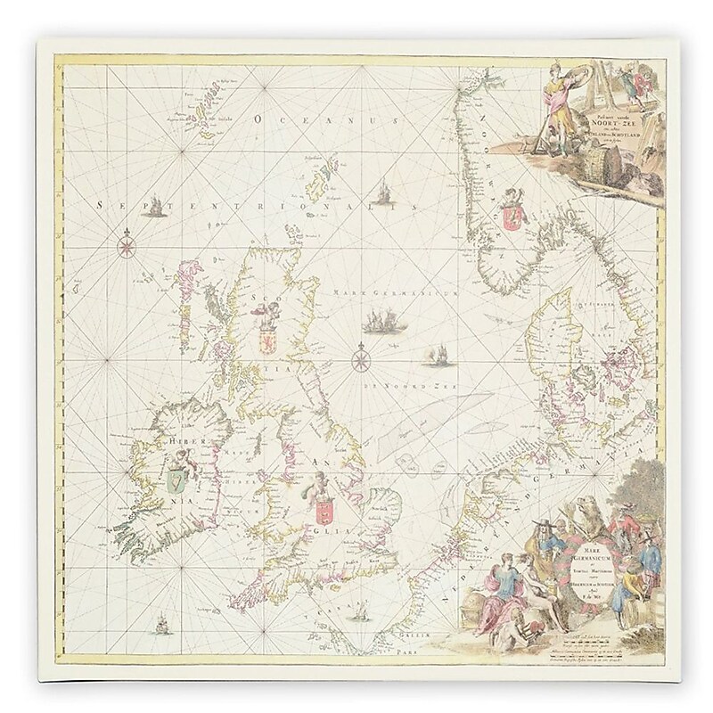 Trademark Fine Art Fredrick de Wit 'Map of the North Sea 1675' Canvas Art 35 x 35 Inches image 1