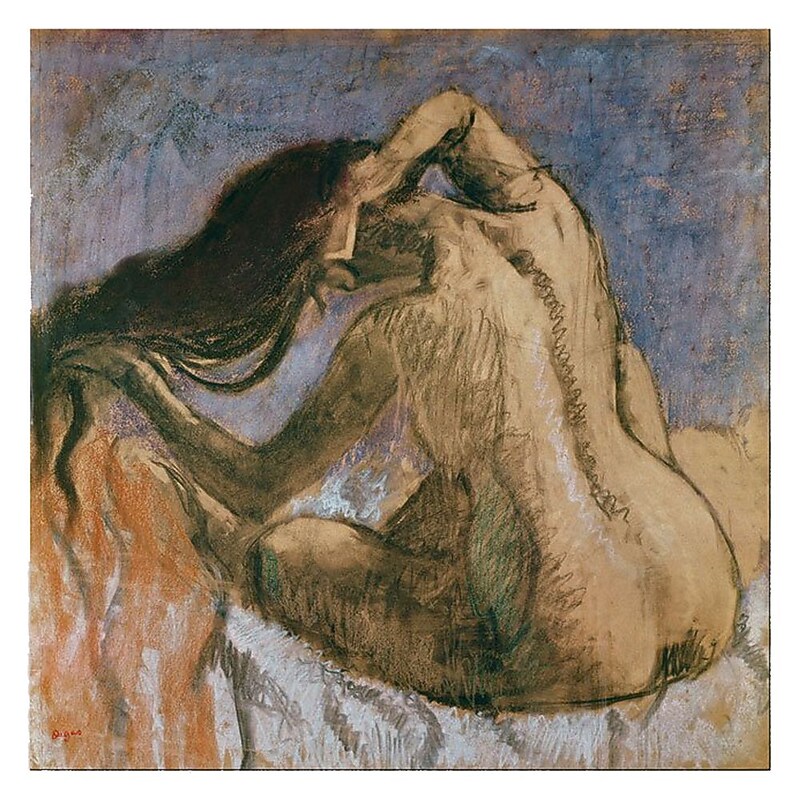 Trademark Fine Art Paul Cezanne 'Woman Combing her Hair' Canvas Art 14 x 14 Inches image 1