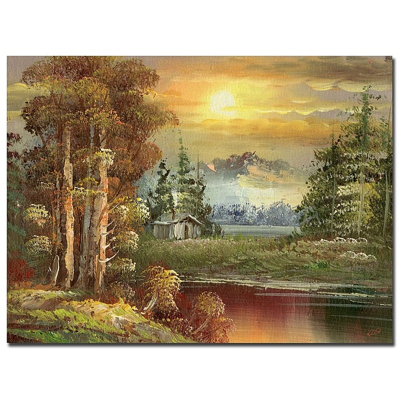Trademark Fine Art Rio 'Sunset in Yellowstone' Canvas Art 26 x 32 Inches image 1