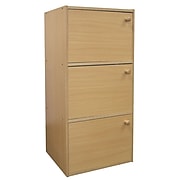 Ore International® Home Decorators Collection 3-Level Rubberwood Bookshelf with Doors, Natural