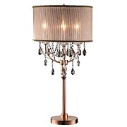 Ore International® 35" Rosie Crystal Table Lamp, Gray/Light Pink