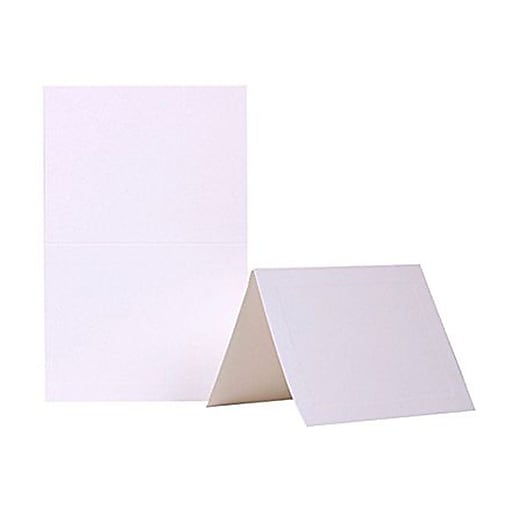 JAM Paper® Blank Foldover Cards, A2 Size, 4 3/8 x 5 7/16, White Panel,  100/Pack (309915)