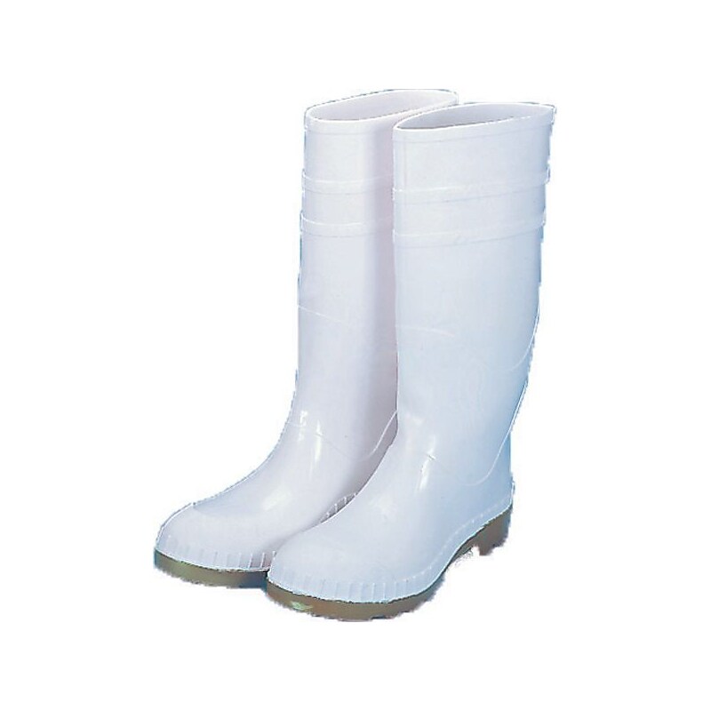 Mutual Industries 16" PVC Sock Boots With Steel Toe, White, Size 9 image 1