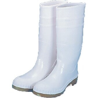 Mutual Industries 16" PVC Sock Boots With Steel Toe, White, Size 12