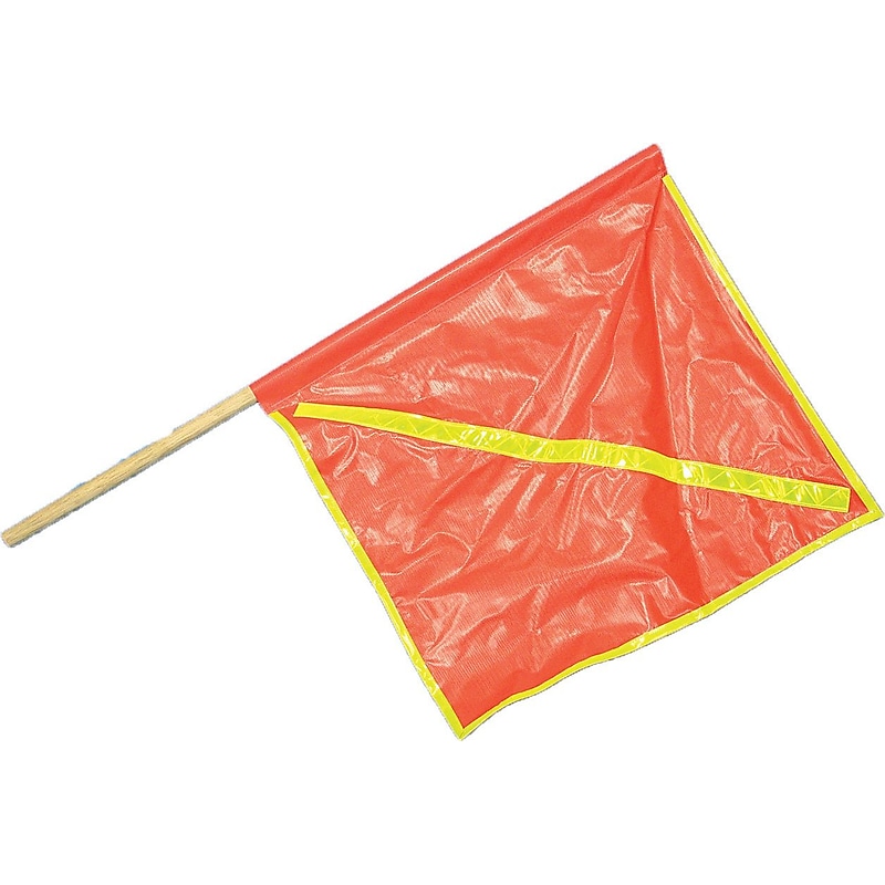 Mutual Industries Reflective Highway Safety Flag, 18" x 18" x 27", Orange, 10/Box image 1