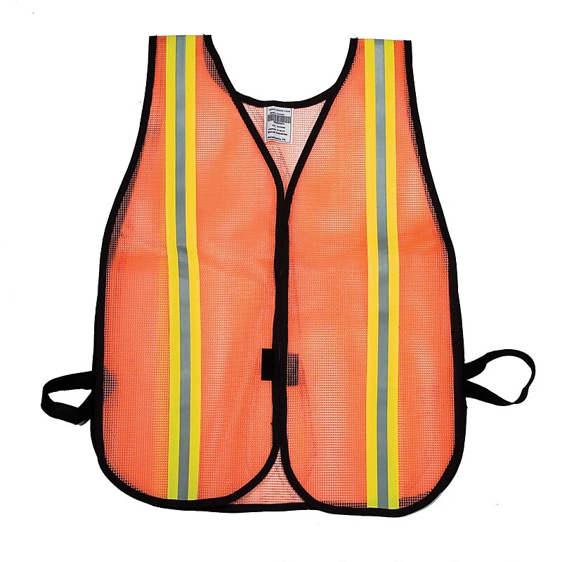Mutual Industries MiViz High Visibility Sleeveless Safety Vest, Orange, One Size (16301-153-1500) image 1