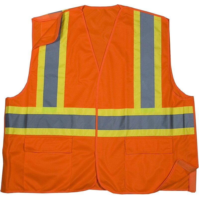 Mutual Industries MiViz High Visibility Sleeveless Safety Vest, ANSI Class R3, Orange, 2XL (16389-0-5) image 1