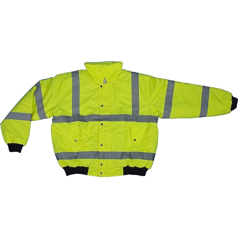 Mutual Industries MiViz ANSI Class 3 Bomber Jacket; Lime, XL image 1