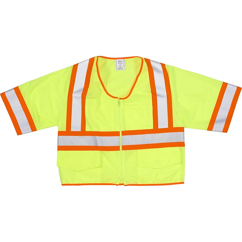 Mutual Industries High Visibility Sleeveless Safety Vest, ANSI Class R3, Lime, 2XL (16392-5) image 1