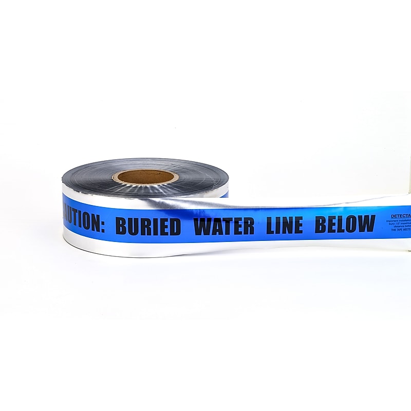 Mutual Industries "Buried Water Line" Underground Detectable Tape, 3" x 333.33 yds., Blue (17774-25-3000) image 1