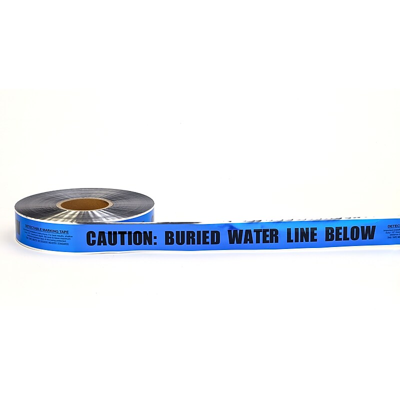 Mutual Industries "Buried Water Line" Underground Detectable Tape, 2" x 333.33 yds., Blue (17774-25-2000) image 1