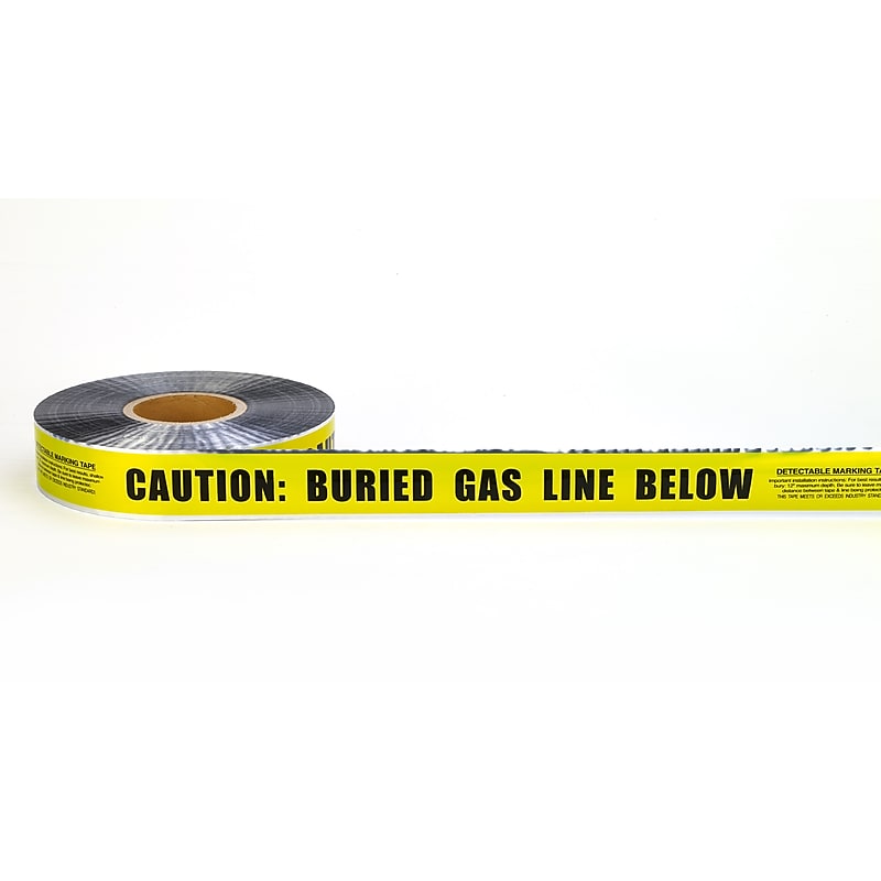 Mutual Industries "Gas Line" Underground Detectable Tape, 2" x 333.33 yds., Yellow (17774-41-2000) image 1