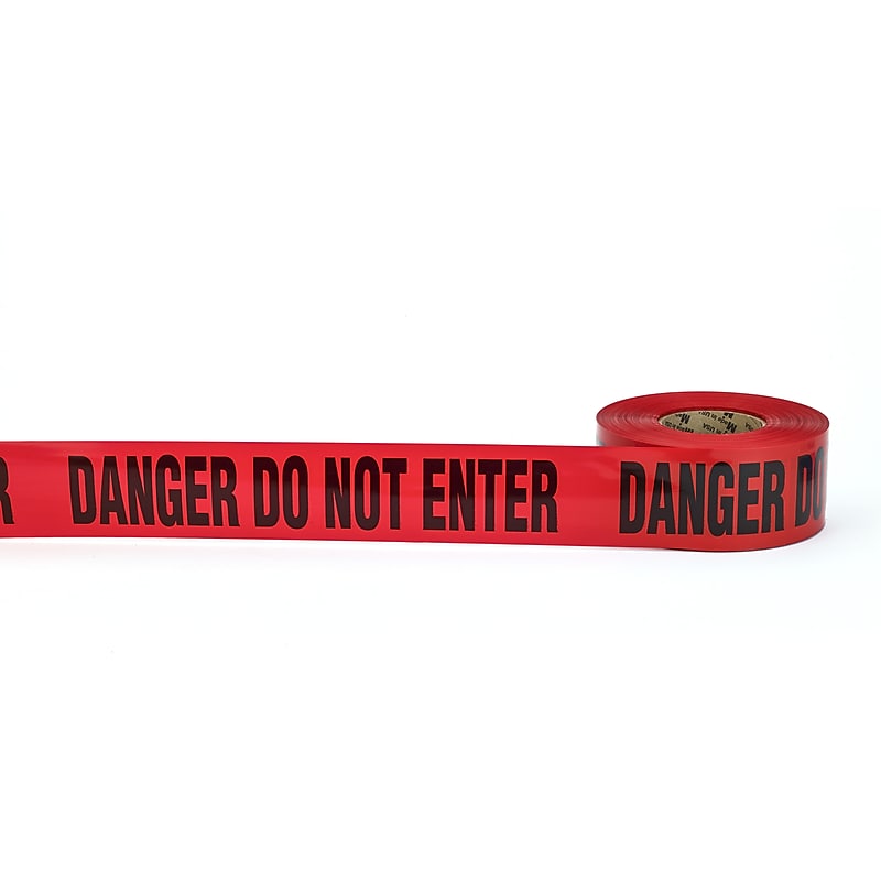 Mutual Industries "DANGER DO NOT ENTER" Barricade Tape, 3" x 300', Red, 16/Box (17779-0-0300) image 1