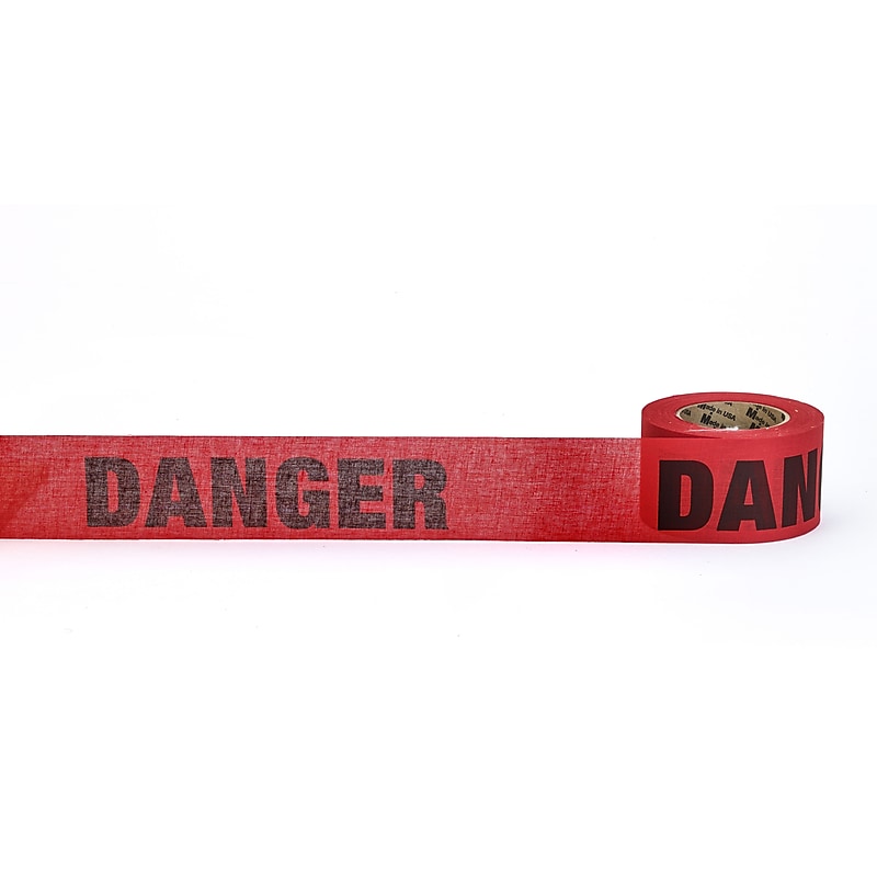 Mutual Industries "Danger" Repulpable Barricade Tape, 3" x 45 yds., Red, 20/Box (17771-79-3000) image 1