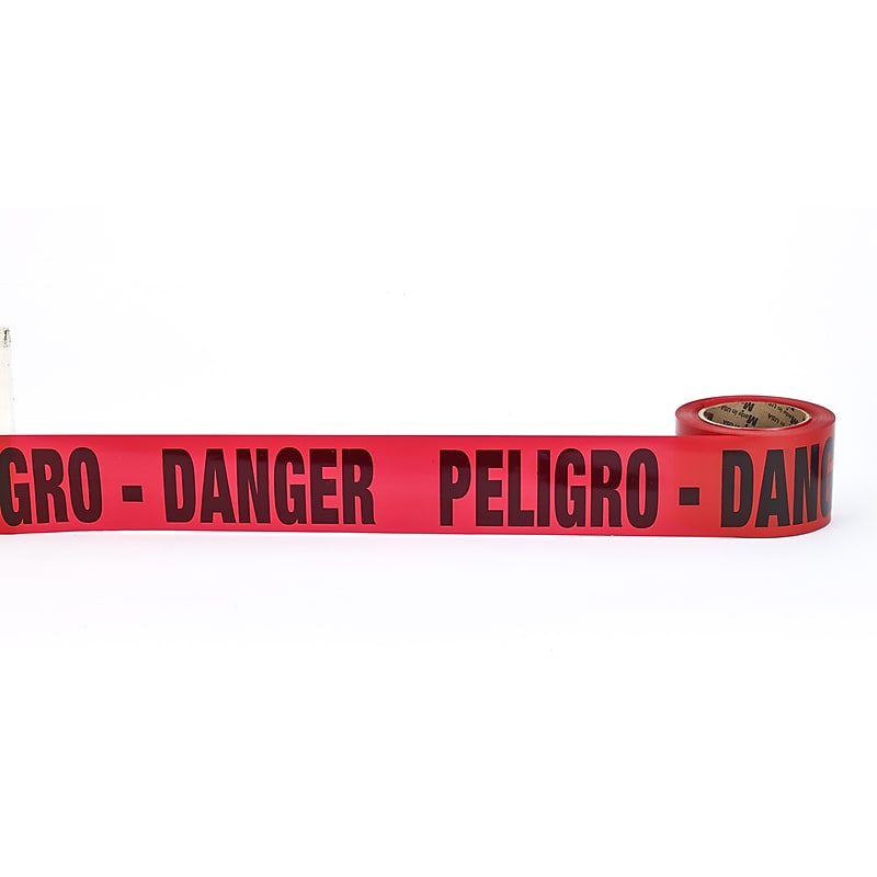 Mutual Industries "PELIGRO DANGER" Barricade Tape, 3" x 300', Red, 16/Box (17779-52-0300) image 1