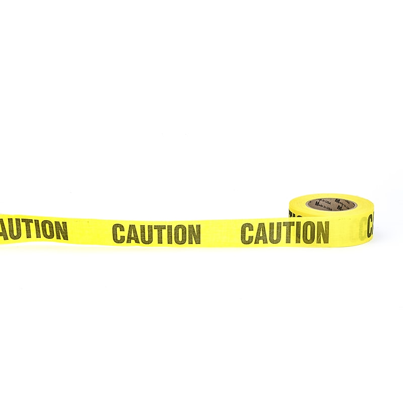 Mutual Industries "Caution" Repulpable Barricade Tape, 2" x 45 yds., Yellow, 30/Box (17771-41-2000) image 1