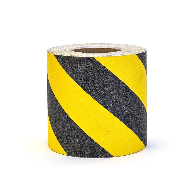 Mutual Industries Non-Skid Hazard Stripe Abrasive Tape, 6" x 20 yds., Yellow/Black (17796-0-6000) image 1