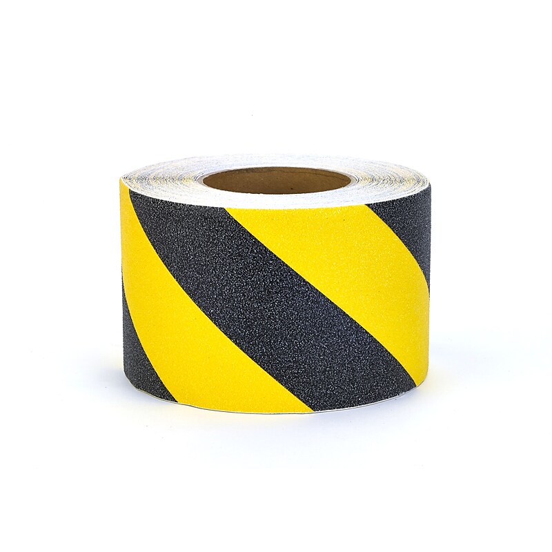 Mutual Industries Non-Skid Hazard Stripe Abrasive Tape, 4" x 20 yds., Yellow/Black (17796-0-4000) image 1