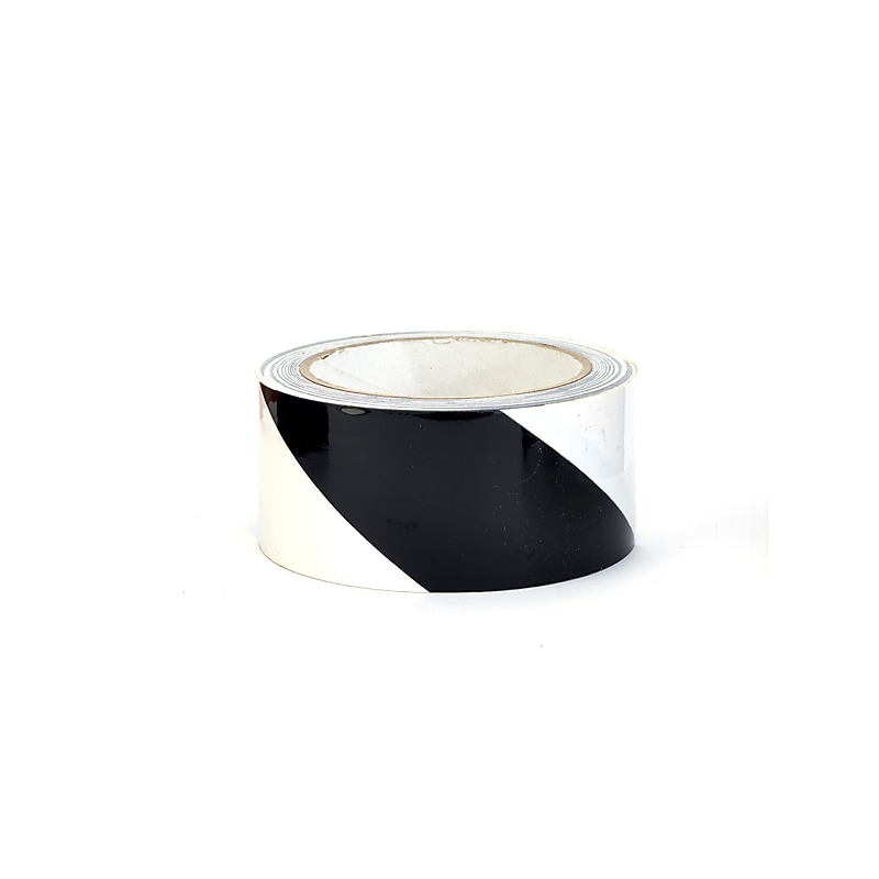 Mutual Industries Hazard Stripe Tape, 2" x 18 yds., White/Black, 24/Box (1777010912018) image 1