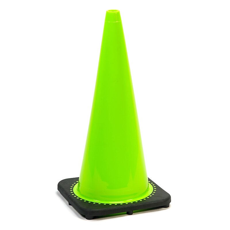 Mutual Industries 28"H Traffic Cone, Lime, 7 lbs. (17717-28-7) image 1
