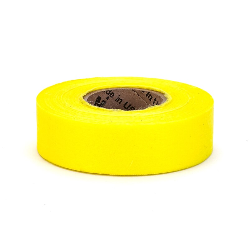 Mutual Industries Biodegradable Flagging Tape, 1" x 33.33 yds., Yellow (17781-41-1000) image 1